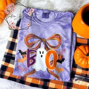 Comfort Colors Purple Halloween BOO Graphic T-Shirt